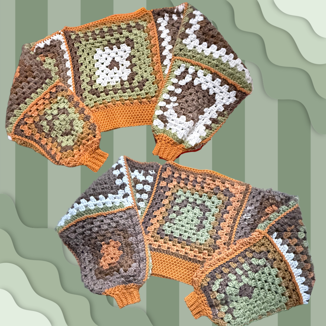 Granny Square Cropped Sweater