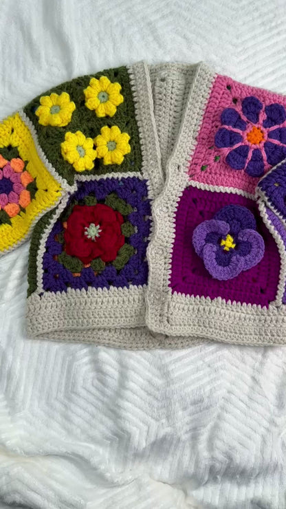 Mini Flower Square Cardigan